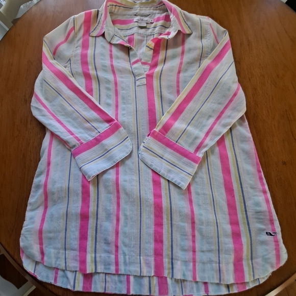 VINEYARD VINES Boca Grande Multi Stripe Lucaya Relaxed Tunic Size Medium - Picture 3 of 9